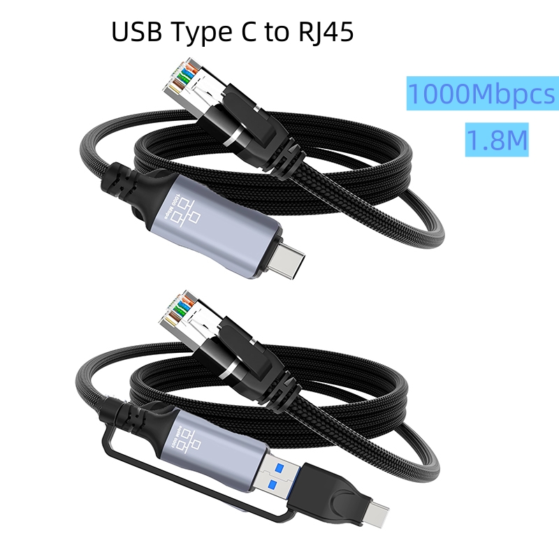 Lan Cable Gaming - Cable trenzado de nailon con adaptador