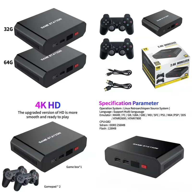 Gaming Console Games - Consola de Videojuegos HD M8plus, Caja