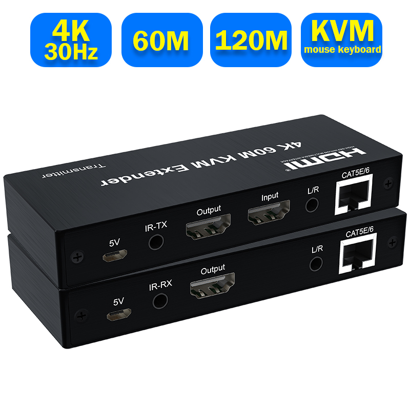 Lan Cable Gaming - Extensor HDMI KVM 4K 120M 60M