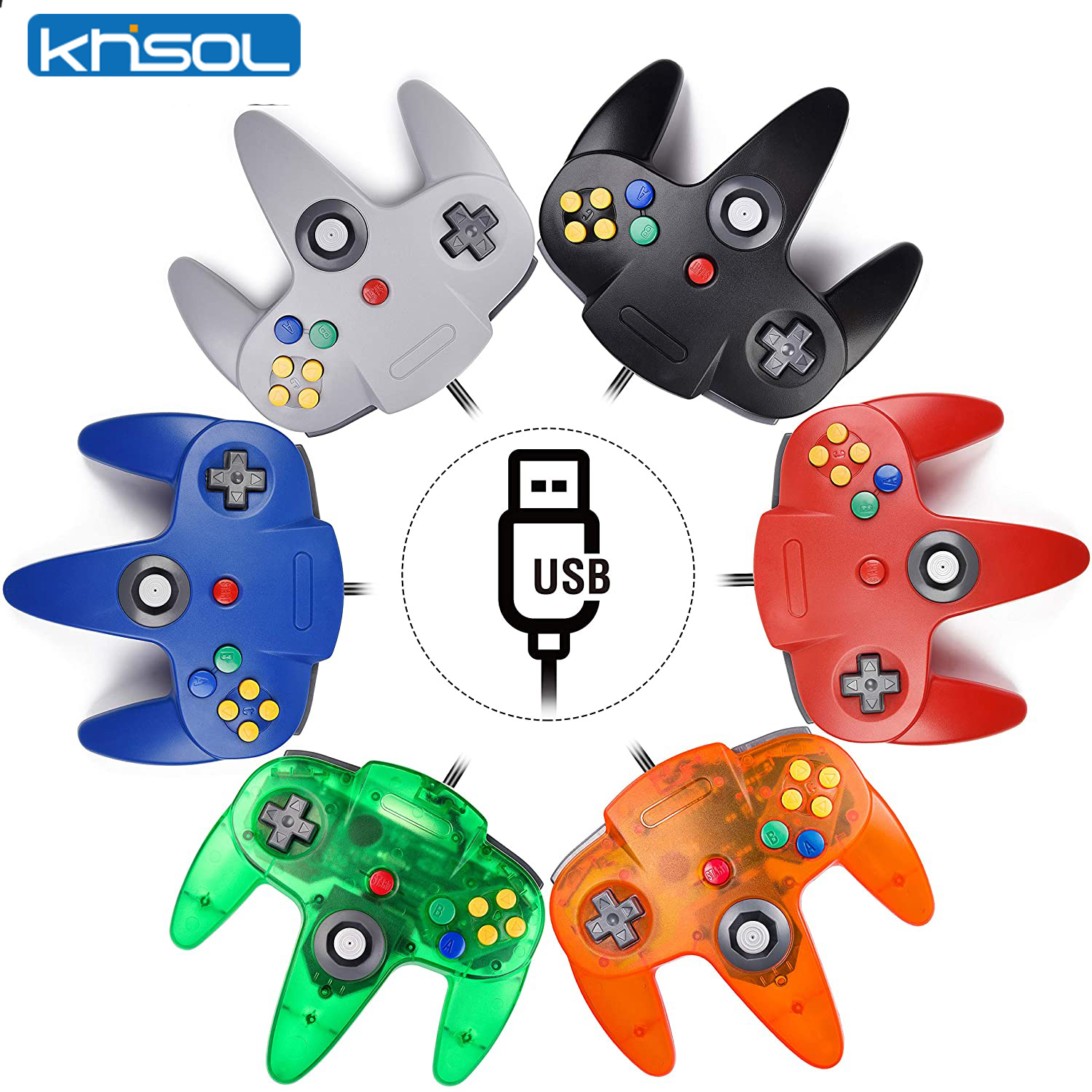Gaming Console Windows - Controlador N64 clásico USB con cable