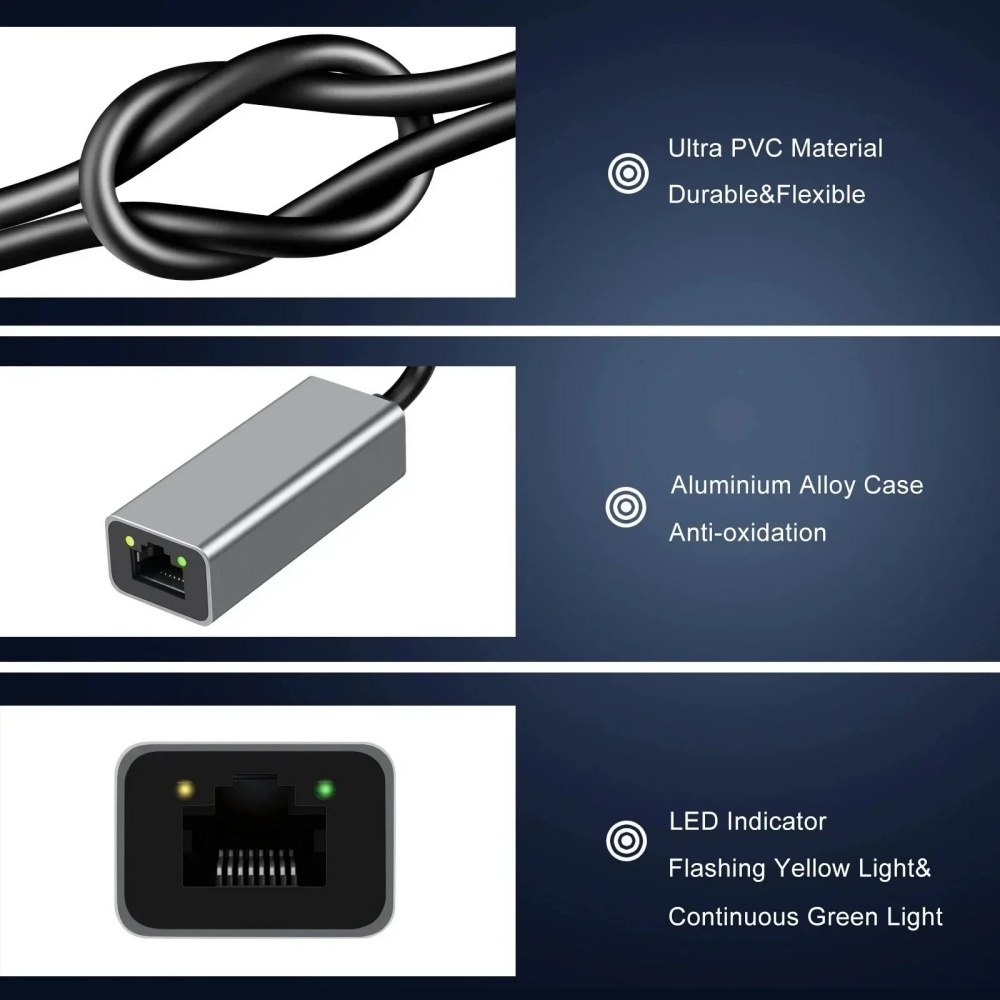 Adaptador Ethernet USB tipo C, - Lan Cable Gaming reseña y precio